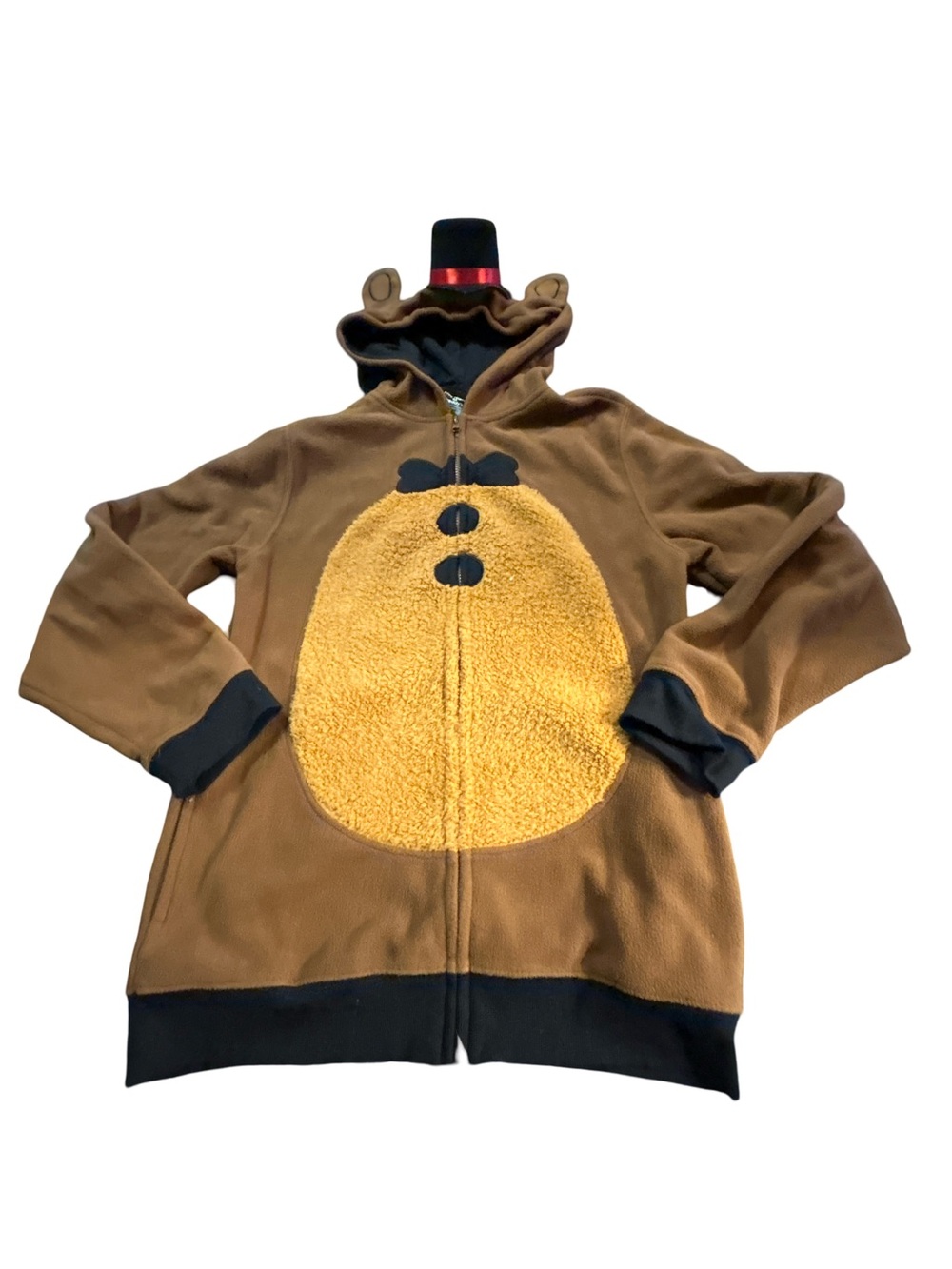 Five Nights At Freddy’s Freddy Fazbear Cosplay Full Zip Hoodie YXL Top Hat Ears